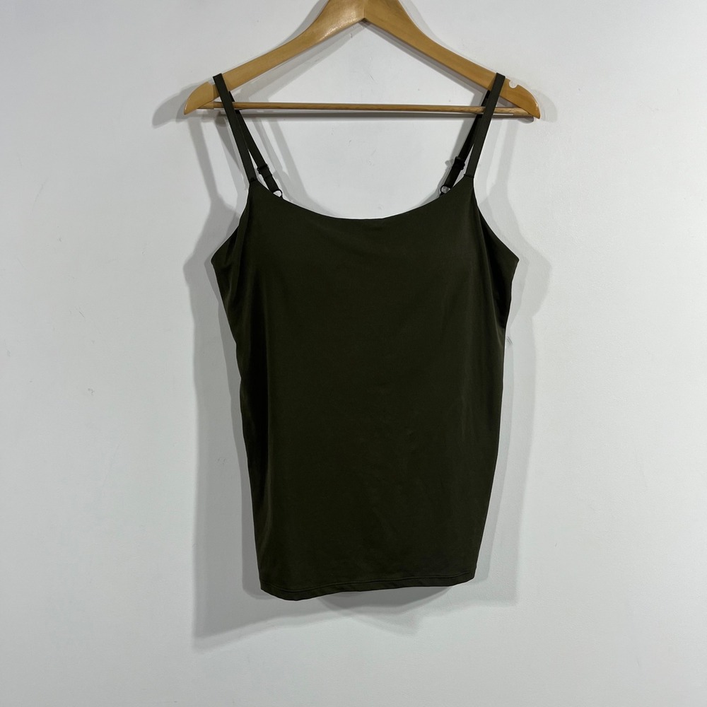 Uniqlo Granola Athleisure Sporty AIRism Bra Camisole Top Womens XL Olive Green